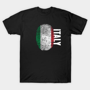 Italy Flag Fingerprint My Story DNA Italian T-Shirt